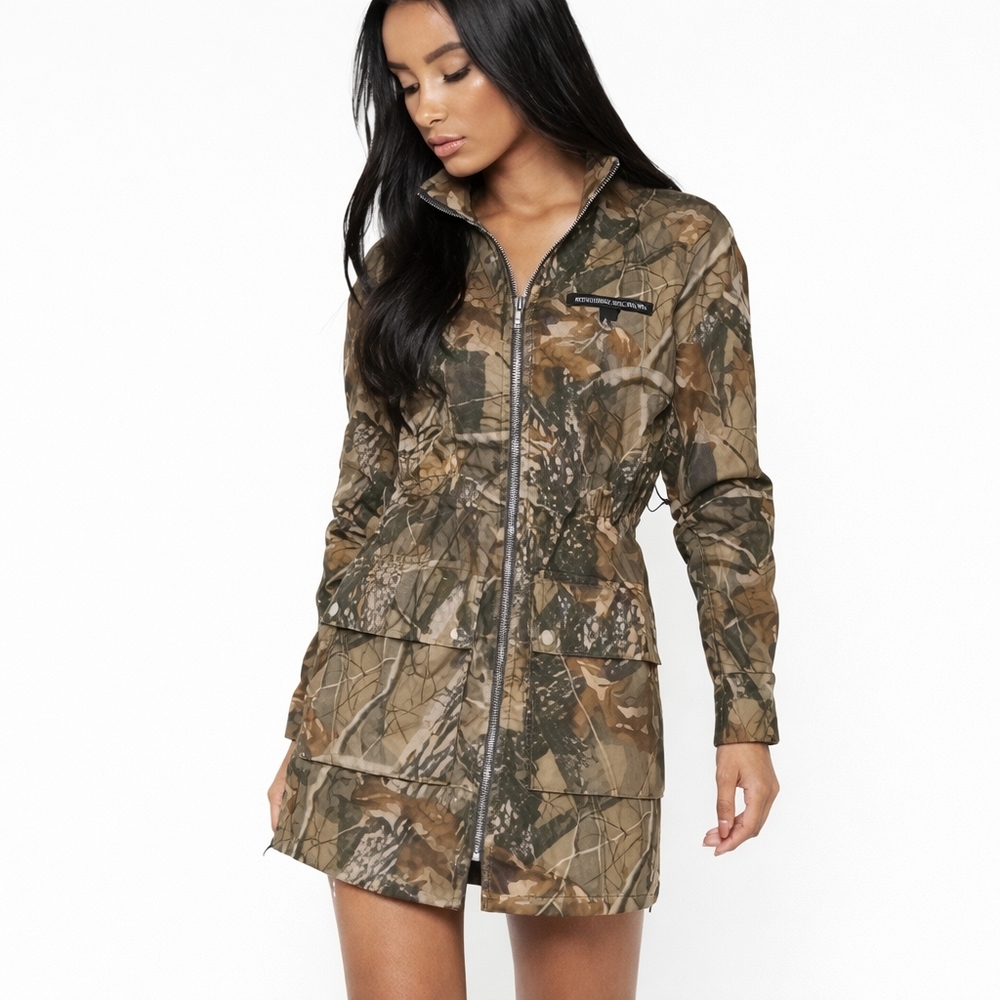 MDV Maniere De Voir Camo Jacket in Green & Brown UK 8 (US 4)